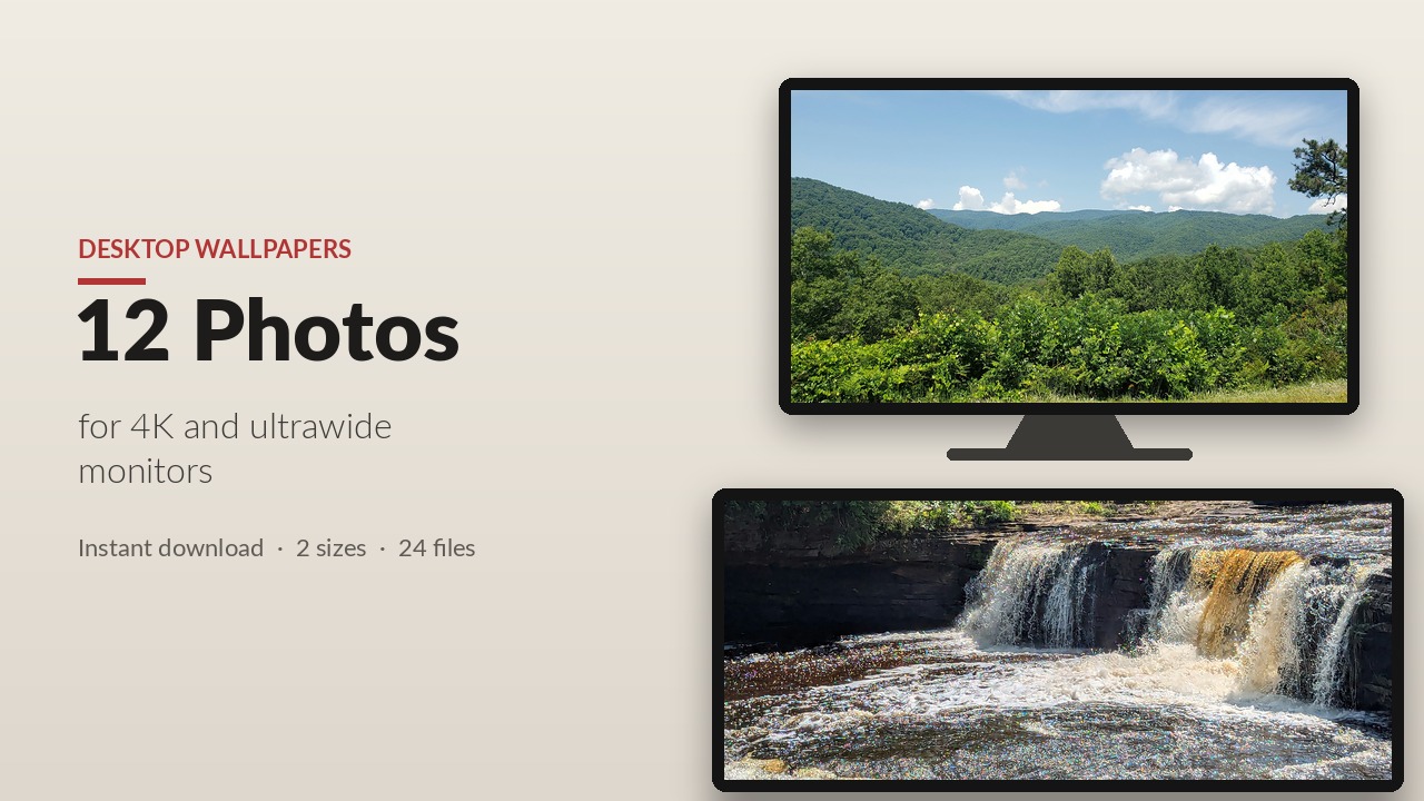 Desktop Wallpaper Pack, 12 nature photographs in 4K and ultrawide